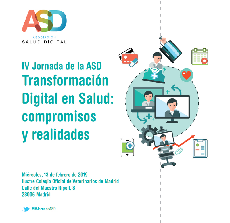 Imagen de la VI Jornada de la ASD: Transformación Digital en Salud: compromisos vs. realidades.